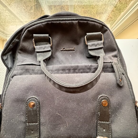Lovook Size Medium (M) Loungefly Black Canvas Backpack with Metal Hardware - Picture 1 of 1